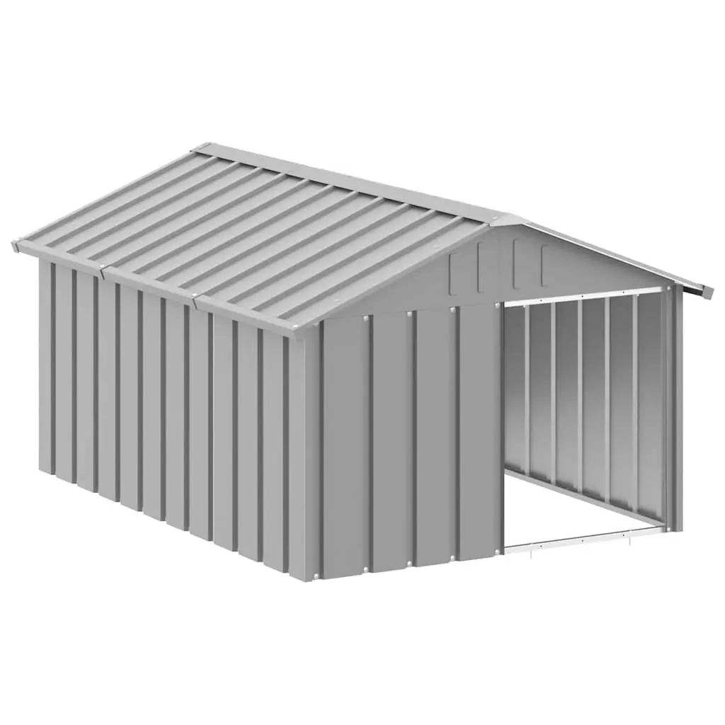 Dog House Grey 116.5x153x81.5 cm Galvanised Steel 171543 - Pets