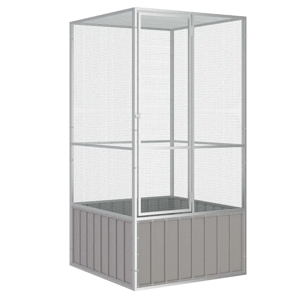 Bird Cage Grey 111x107x211.5 cm Galvanised Steel 171551 - Pets