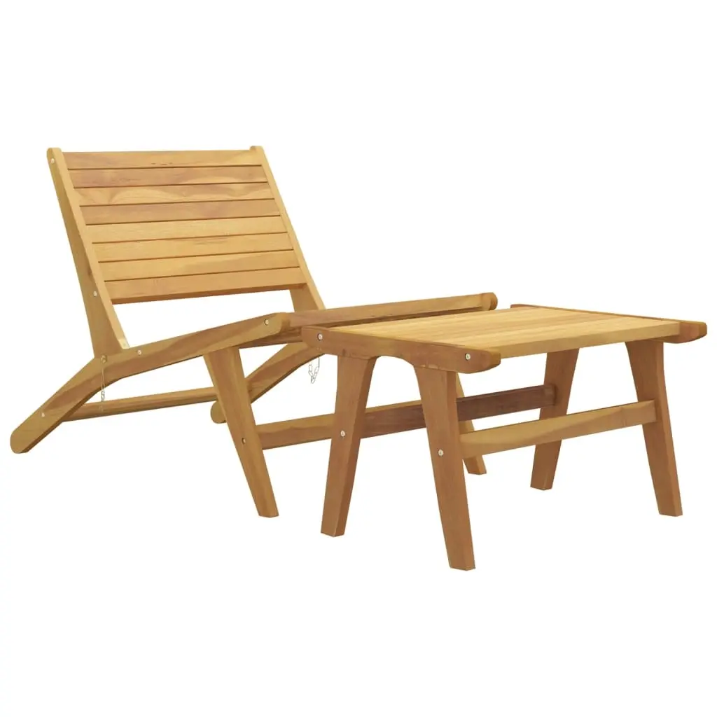 Garden Chair with Footrest Solid Wood Teak 319154 - Furniture