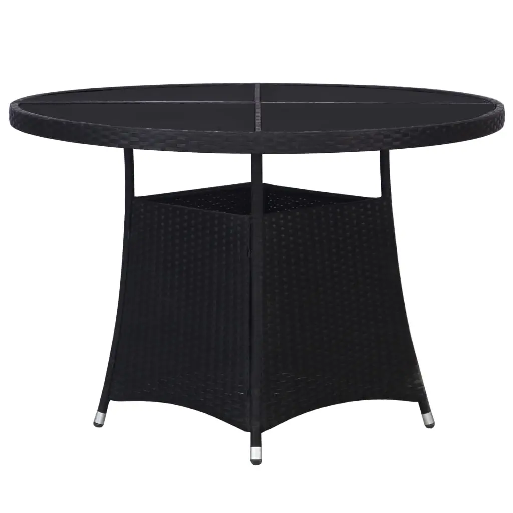 Garden Table Black Ø110x74 cm Poly Rattan 318711 - Furniture