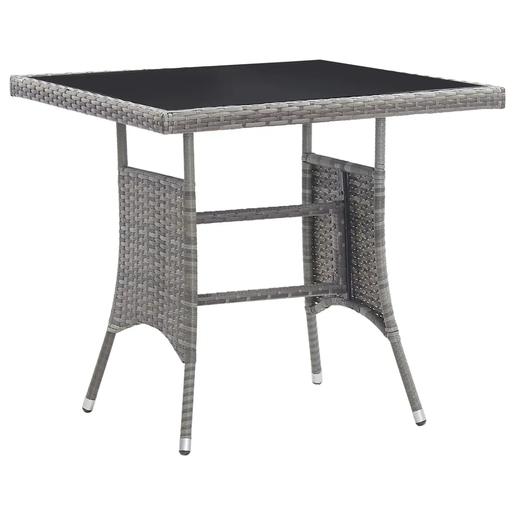 Garden Table Grey 80x80x74 cm Poly Rattan 318715 - Furniture