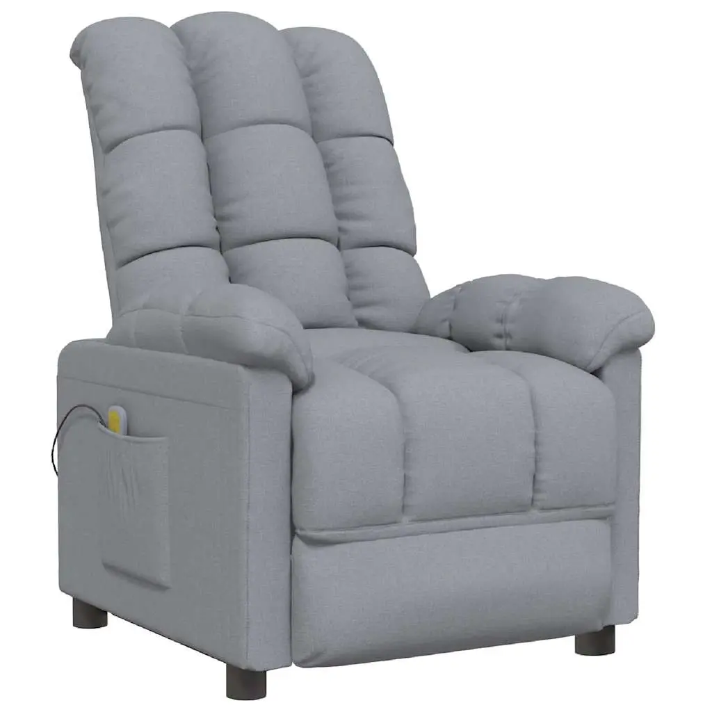 Massage Chair Light Grey Fabric 342733 - Furniture