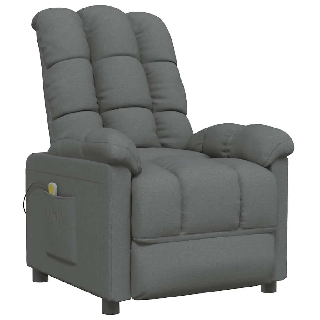 Massage Chair Dark Grey Fabric 342734 - Furniture