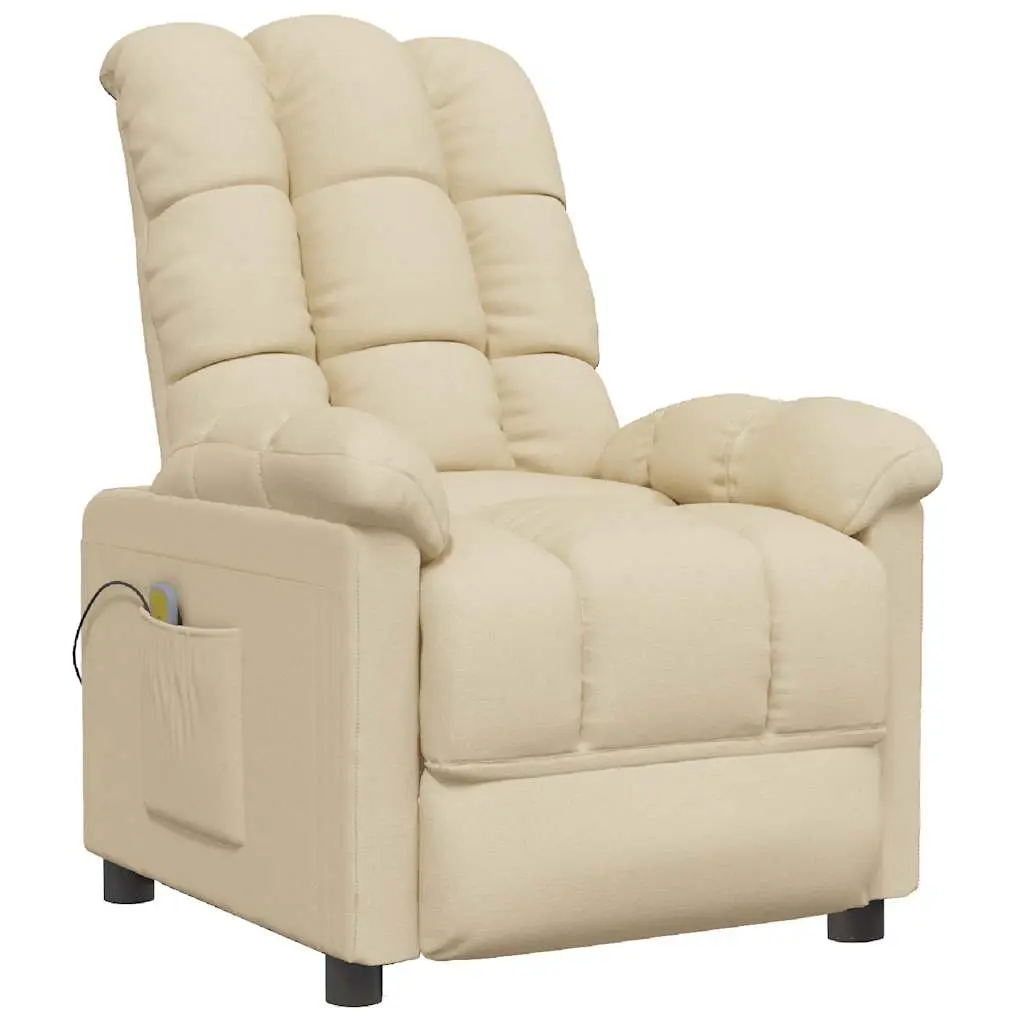 Massage Chair Cream Fabric 342742 - Furniture
