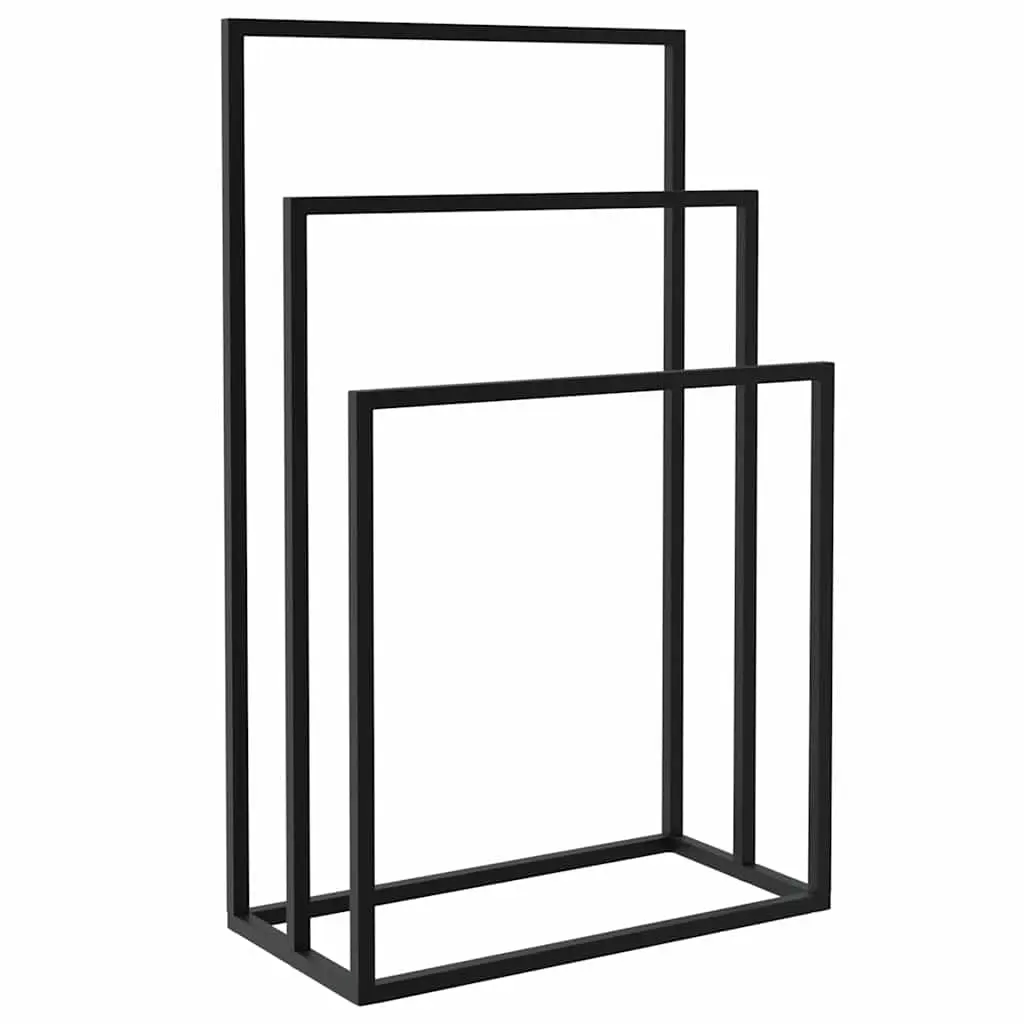 Freestanding Towel Rack Black 48x24x79 cm Iron 343090 - Home & Garden