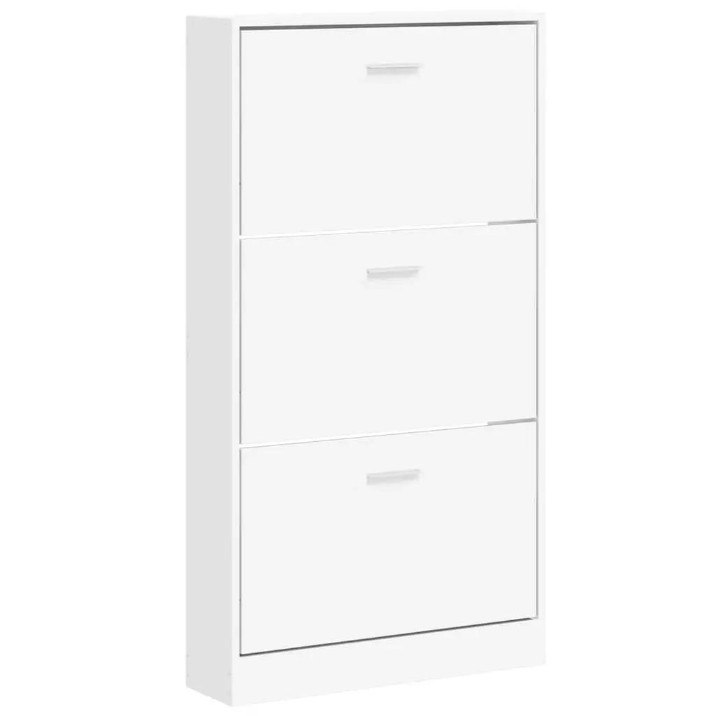 Shoe Cabinet White 59x17x108 cm Engineered Wood 342526 - Home & Garden