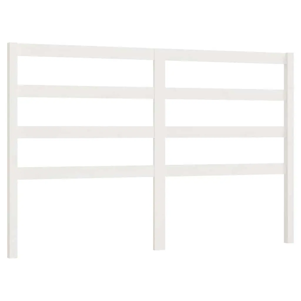 Bed Headboard White 156 cm Solid Wood Pine 817646 - Furniture