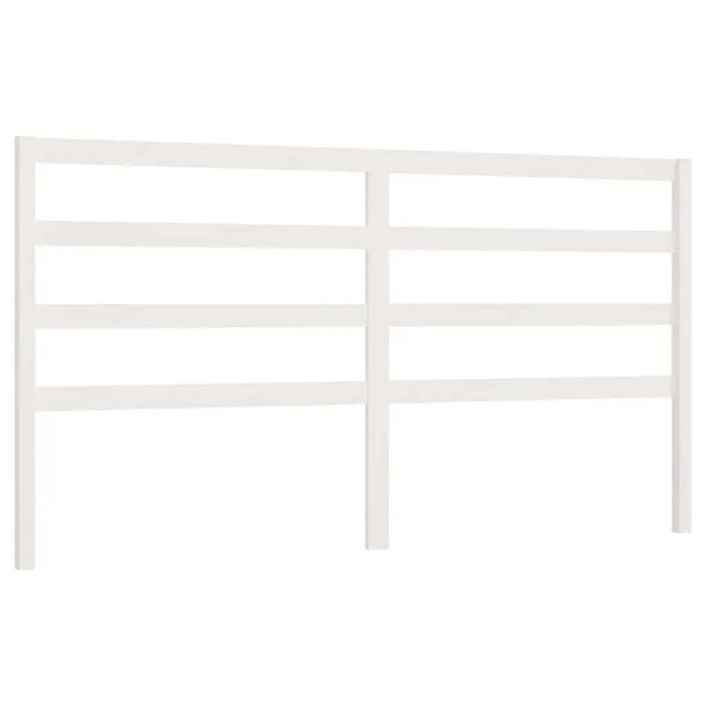 Bed Headboard White 186 cm Solid Wood Pine 817656 - Furniture