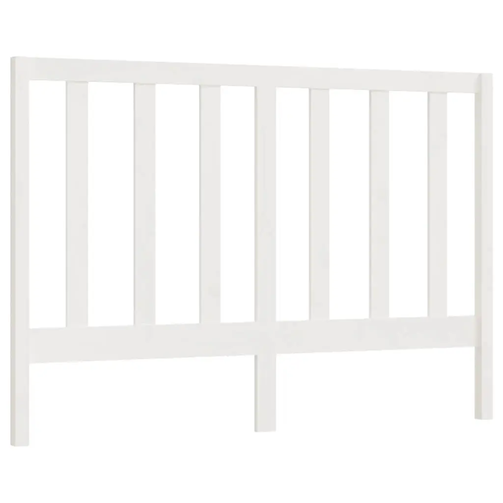 Bed Headboard White 141 cm Solid Wood Pine 817686 - Furniture