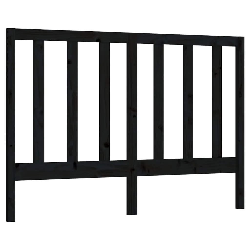 Bed Headboard Black 141 cm Solid Wood Pine 817689 - Furniture