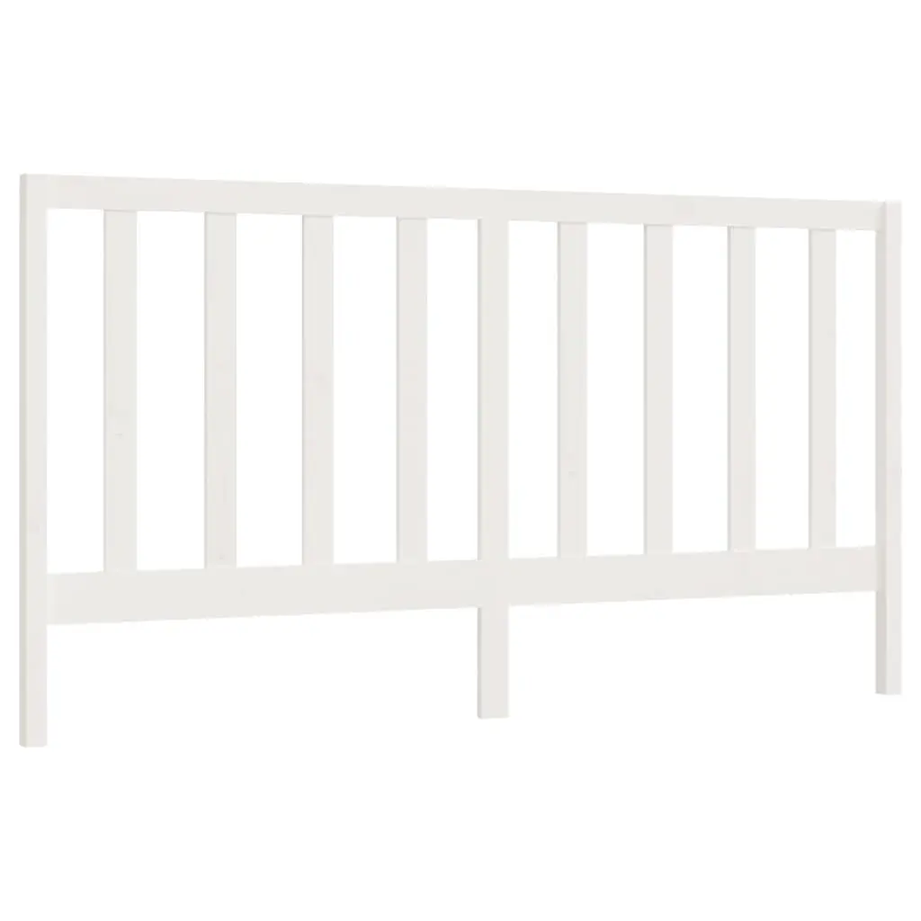 Bed Headboard White 186 cm Solid Wood Pine 817706 - Furniture