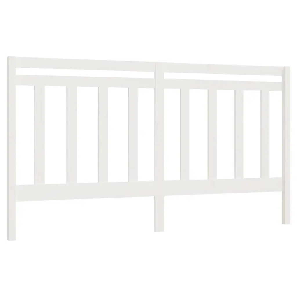 Bed Headboard White 186 cm Solid Wood Pine 817806 - Furniture