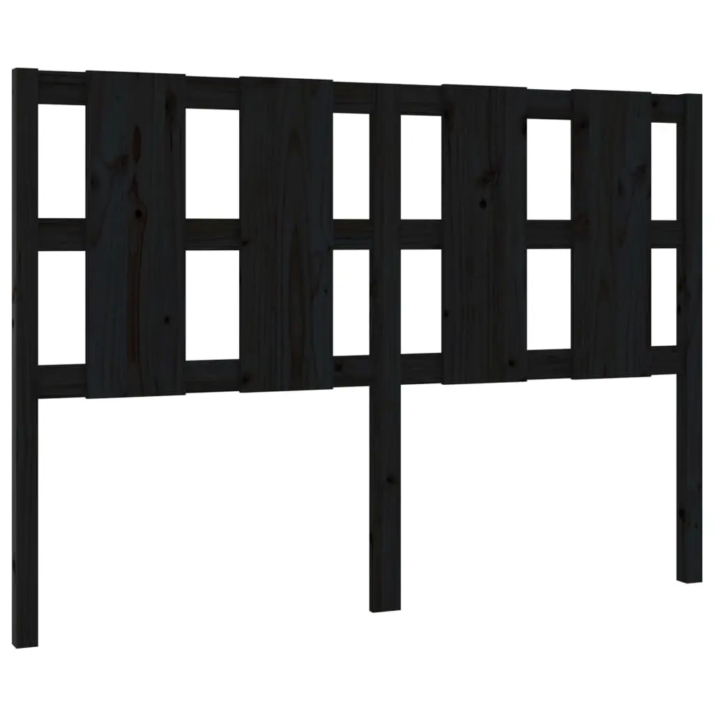 Bed Headboard Black 140.5 cm Solid Wood Pine 817989 - Furniture
