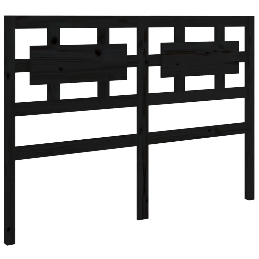 Bed Headboard Black 140.5 cm Solid Wood Pine 818039 - Furniture