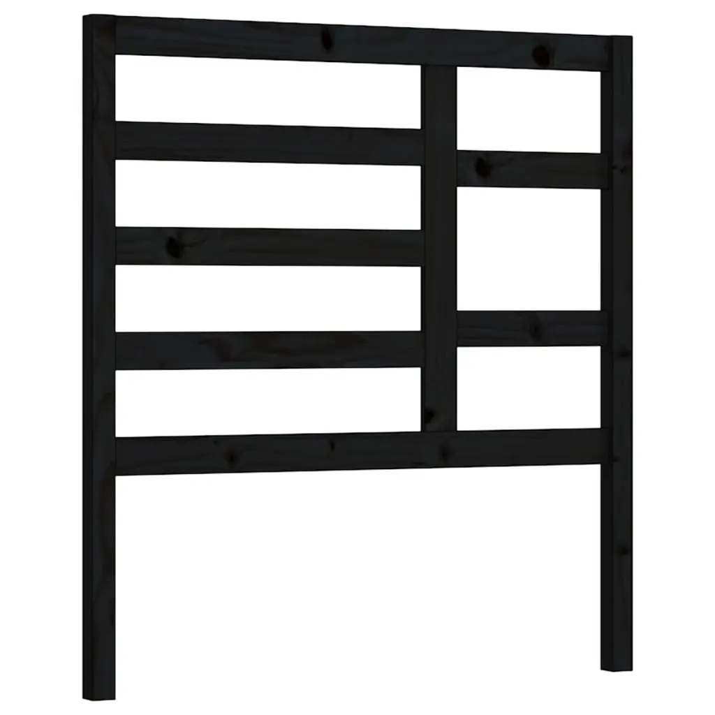 Bed Headboard Black 96 cm Solid Wood Pine 818124 - Furniture