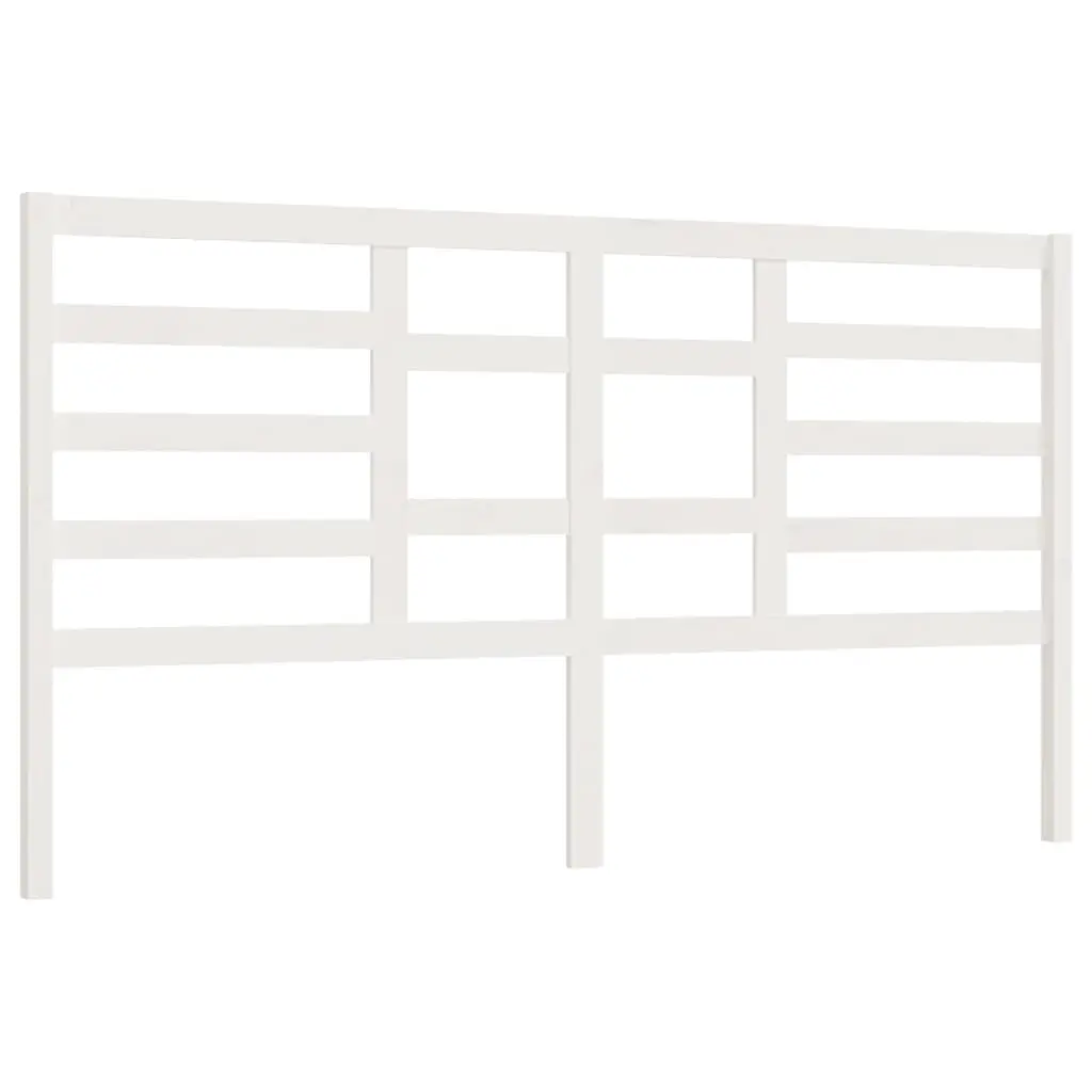 Bed Headboard White 186 cm Solid Wood Pine 818156 - Furniture