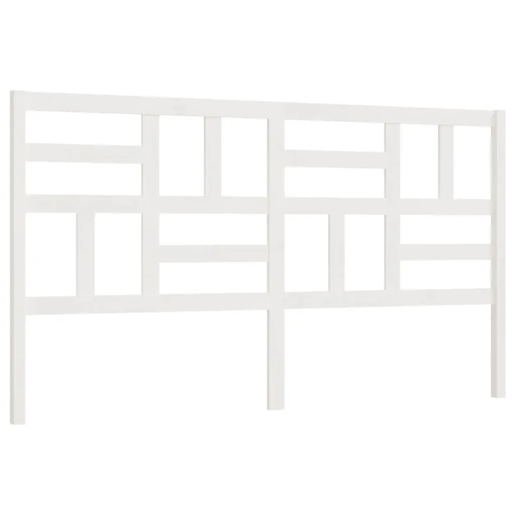 Bed Headboard White 186 cm Solid Wood Pine 818206 - Furniture