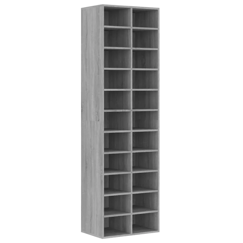 Shoe Cabinet Grey Sonoma 54x34x183 cm Engineered Wood 815301 - Home & Garden