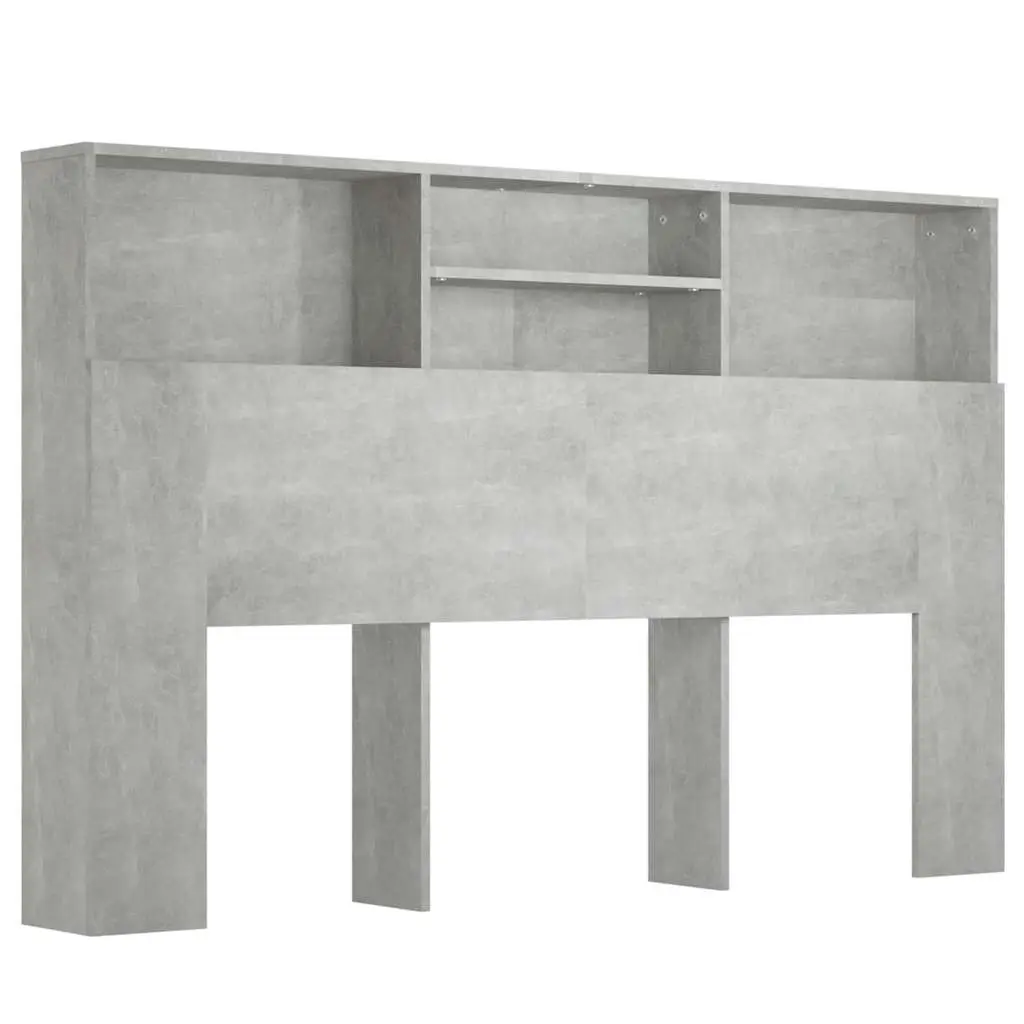 Headboard Cabinet Concrete Grey 160x19x103.5 cm 811875 - Furniture