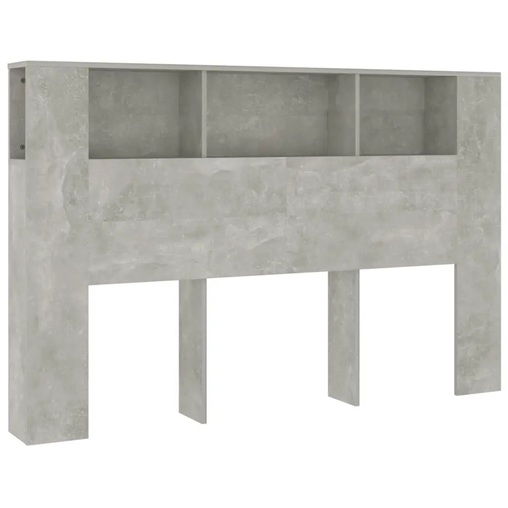 Headboard Cabinet Concrete Grey 160 cm 811938 - Furniture