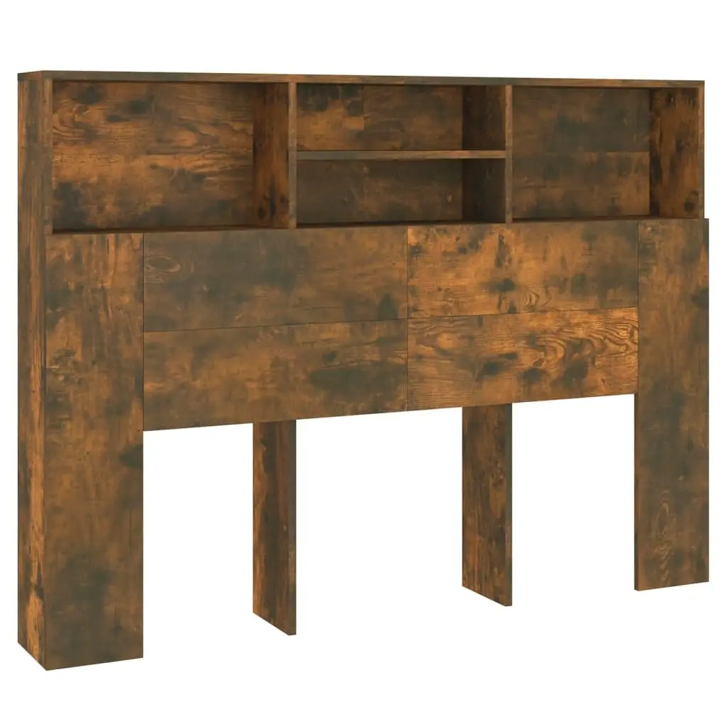 Headboard Cabinet Smoked Oak 140 cm 817249 - Furniture