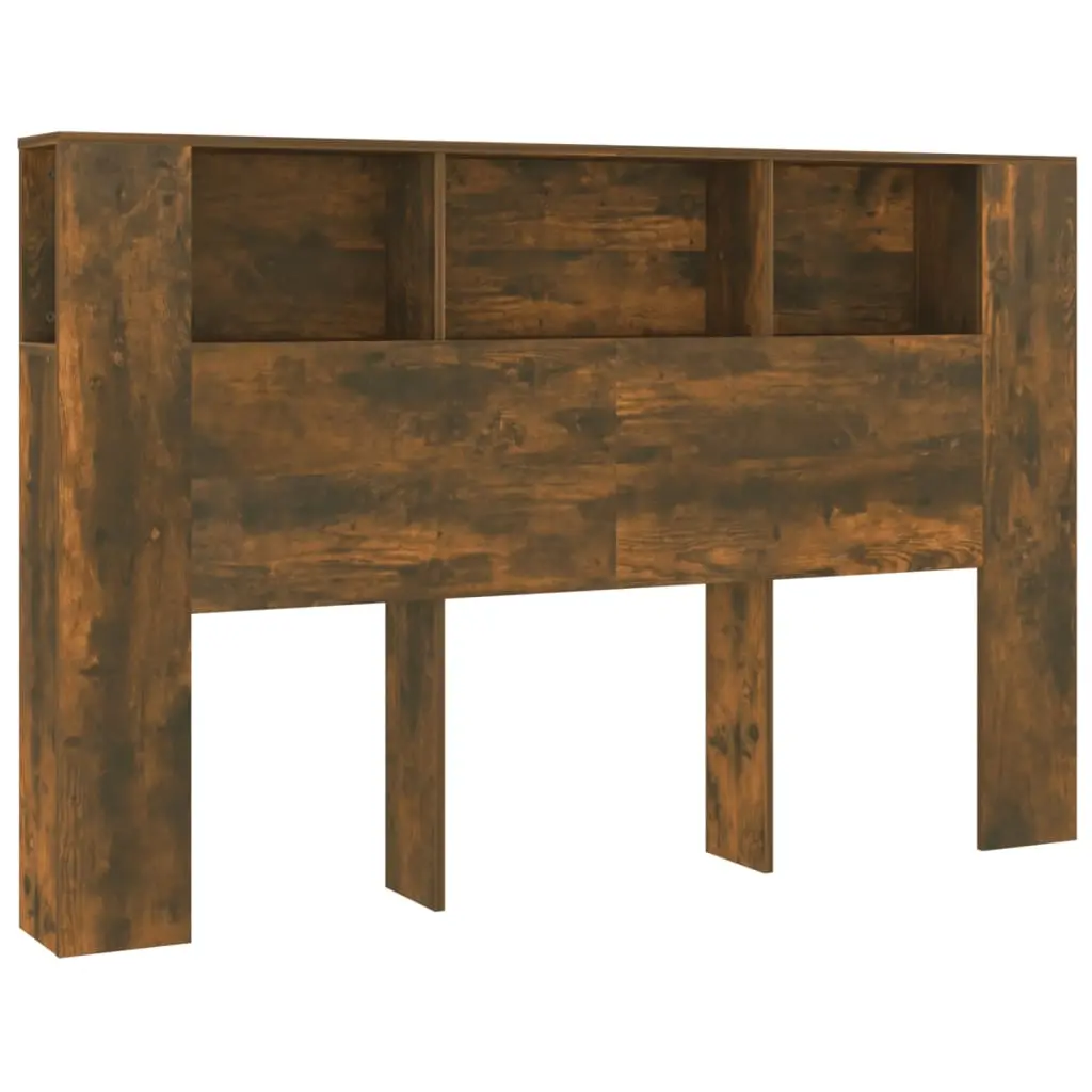 Headboard Cabinet Smoked Oak 160 cm 817273 - Furniture