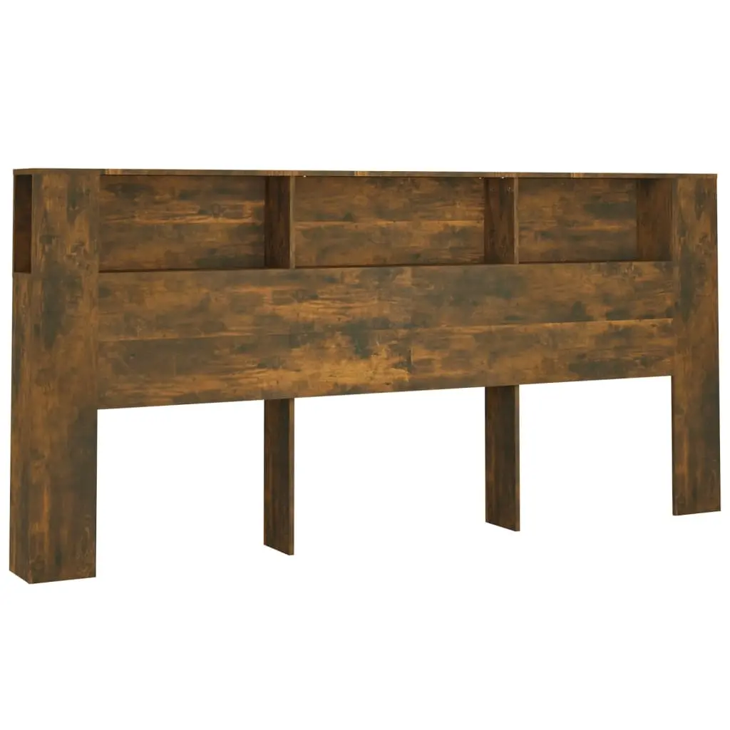Headboard Cabinet Smoked Oak 220 cm 817282 - Furniture