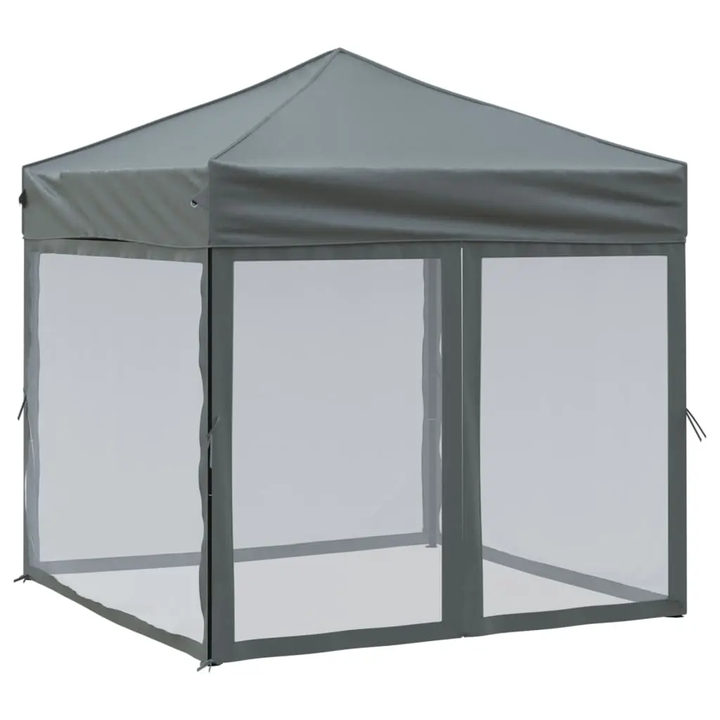 Folding Party Tent with Sidewalls Anthracite 2x2 m 93509 - Home & Garden