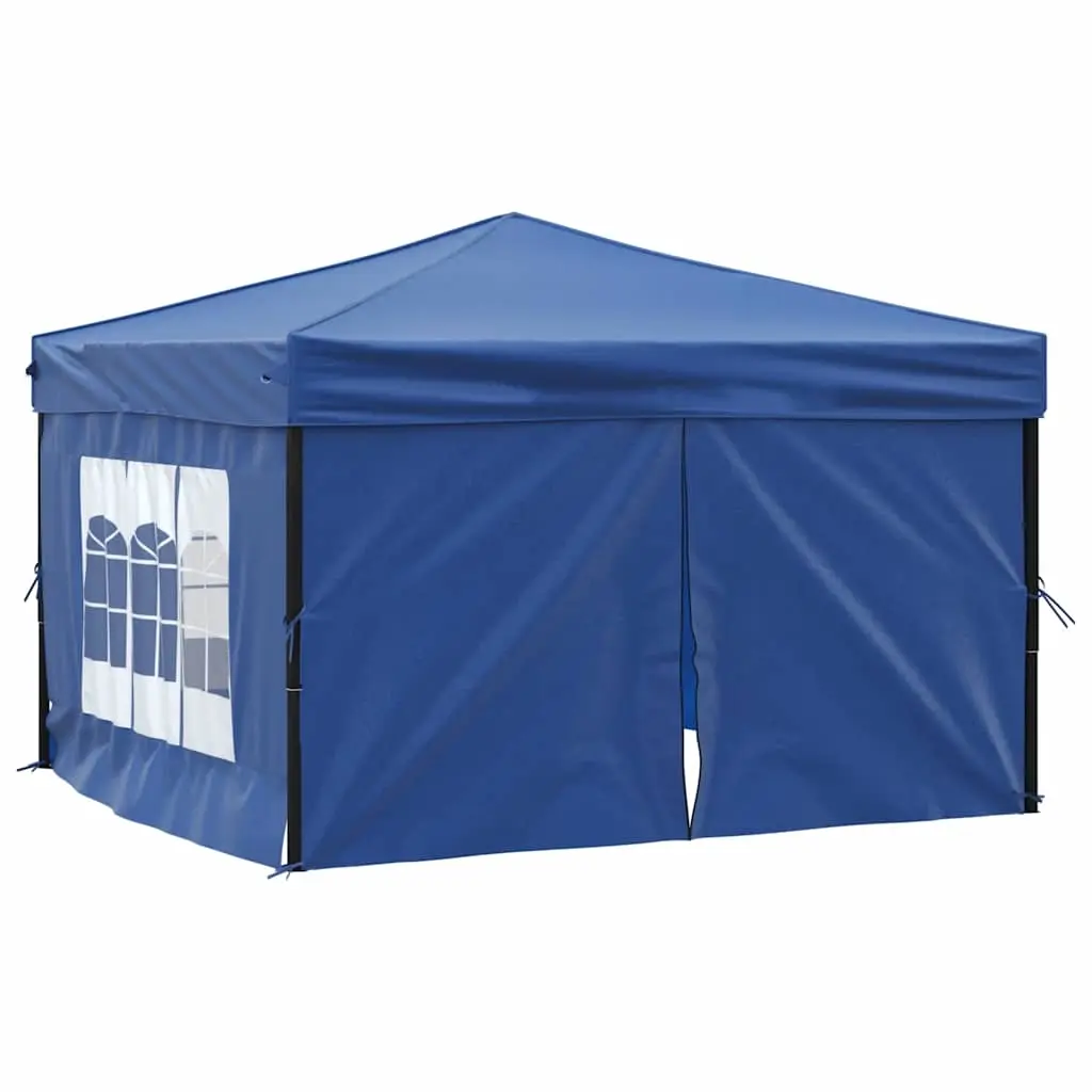 Folding Party Tent with Sidewalls Blue 3x3 m 93521 - Home & Garden