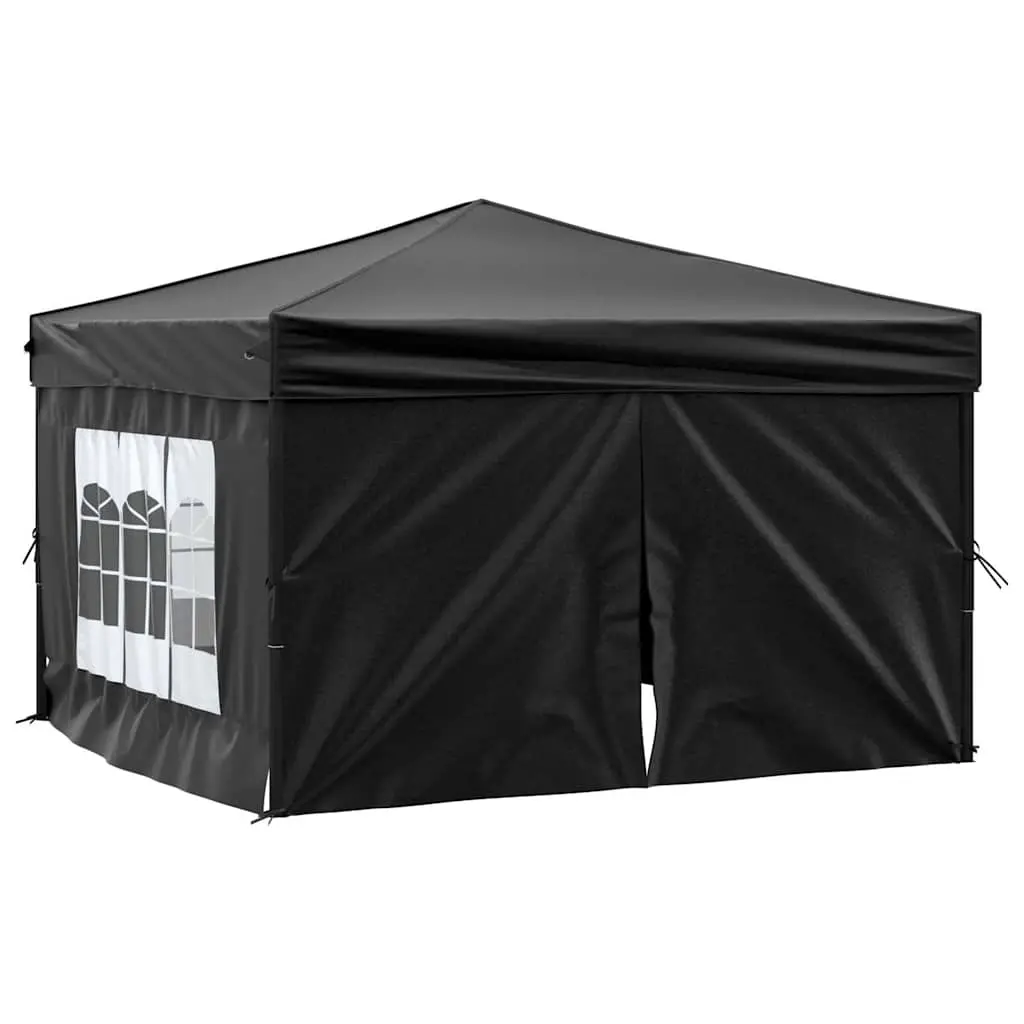 Folding Party Tent with Sidewalls Black 3x3 m 93525 - Home & Garden