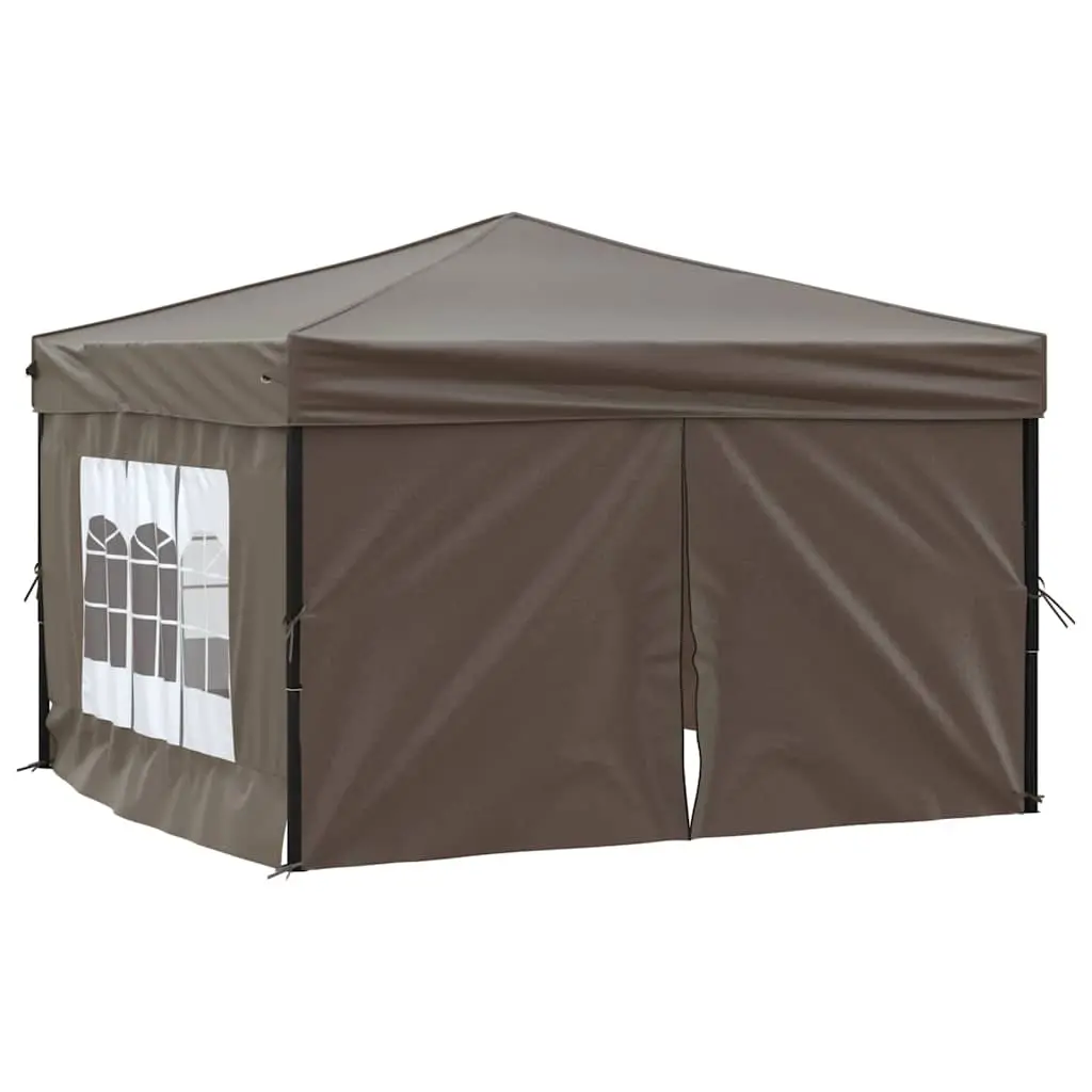 Folding Party Tent with Sidewalls Taupe 3x3 m 93526 - Home & Garden