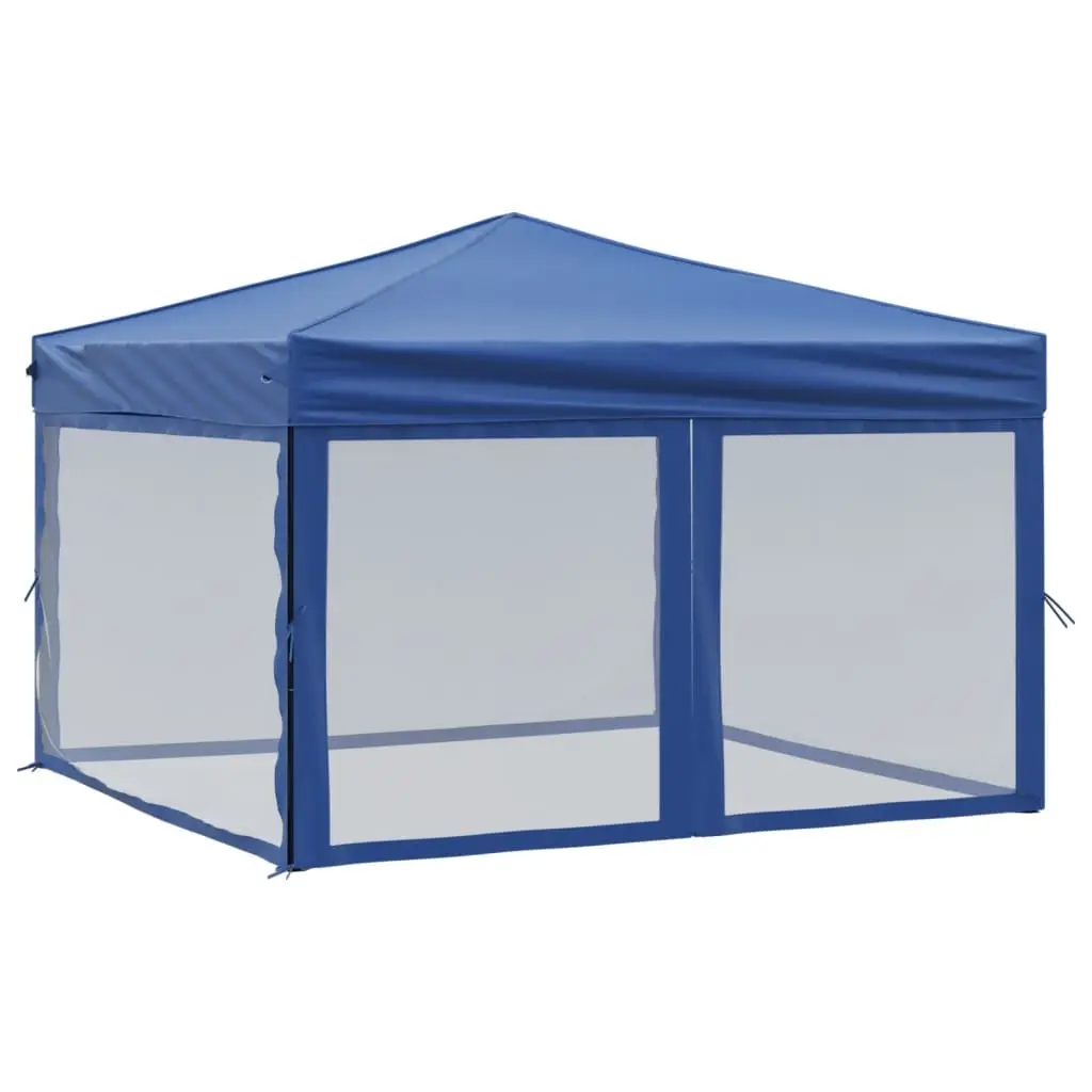 Folding Party Tent with Sidewalls Blue 3x3 m 93528 - Home & Garden