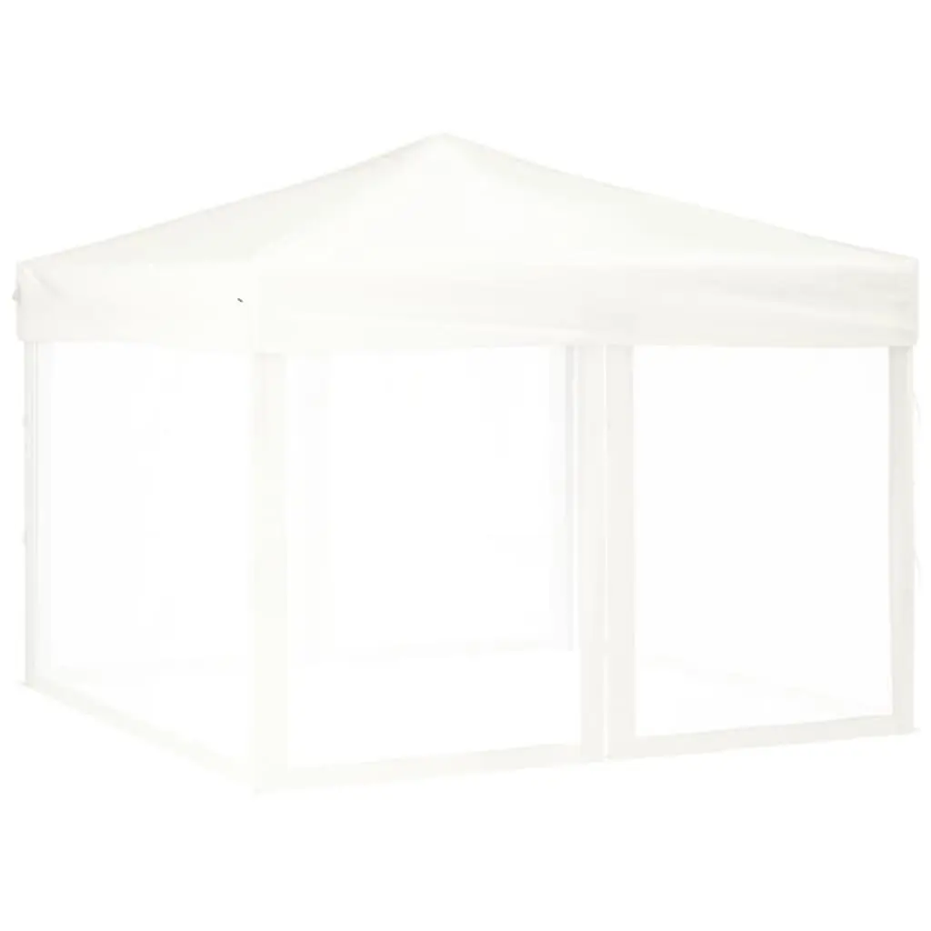 Folding Party Tent with Sidewalls White 3x3 m 93531 - Home & Garden