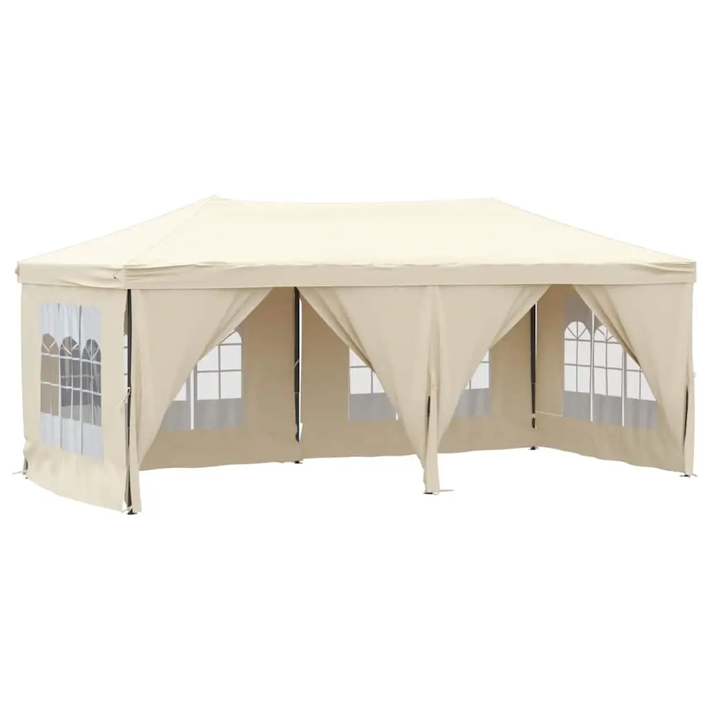 Folding Party Tent with Sidewalls Cream 3x6 m 93543 - Home & Garden