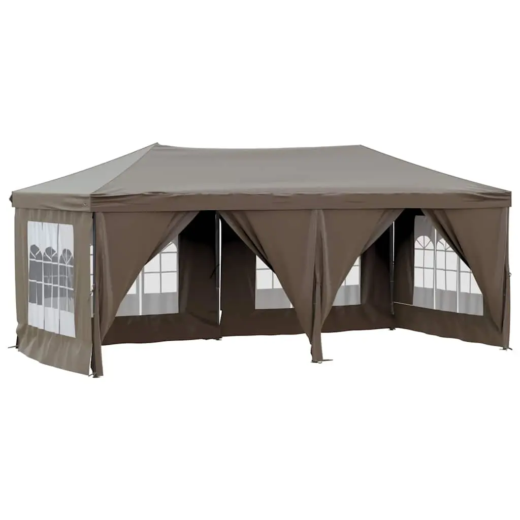 Folding Party Tent with Sidewalls Taupe 3x6 m 93547 - Home & Garden