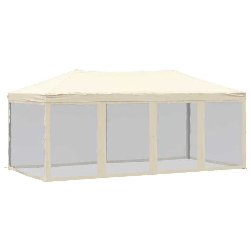 Folding Party Tent with Sidewalls Cream 3x6 m 93550 - Home & Garden