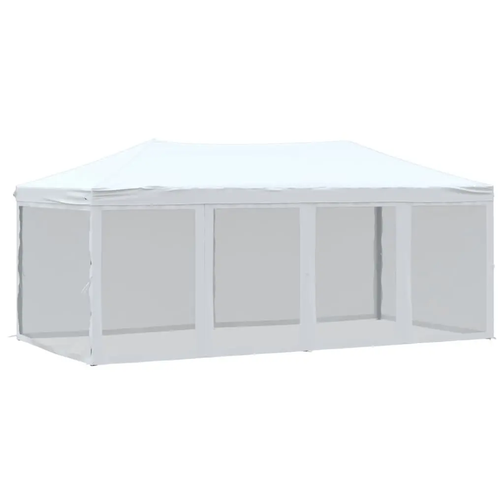 Folding Party Tent with Sidewalls White 3x6 m 93552 - Home & Garden