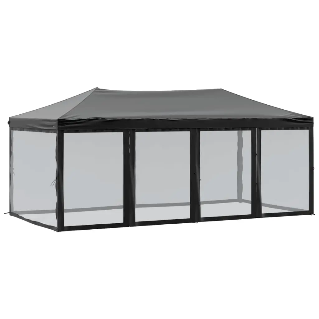 Folding Party Tent with Sidewalls Black 3x6 m 93553 - Home & Garden