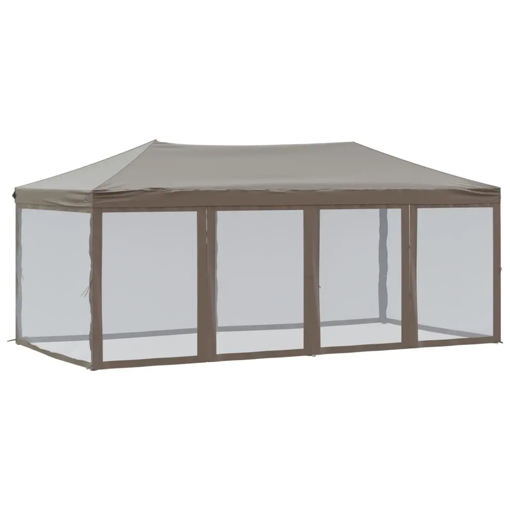 Folding Party Tent with Sidewalls Taupe 3x6 m 93554 - Home & Garden