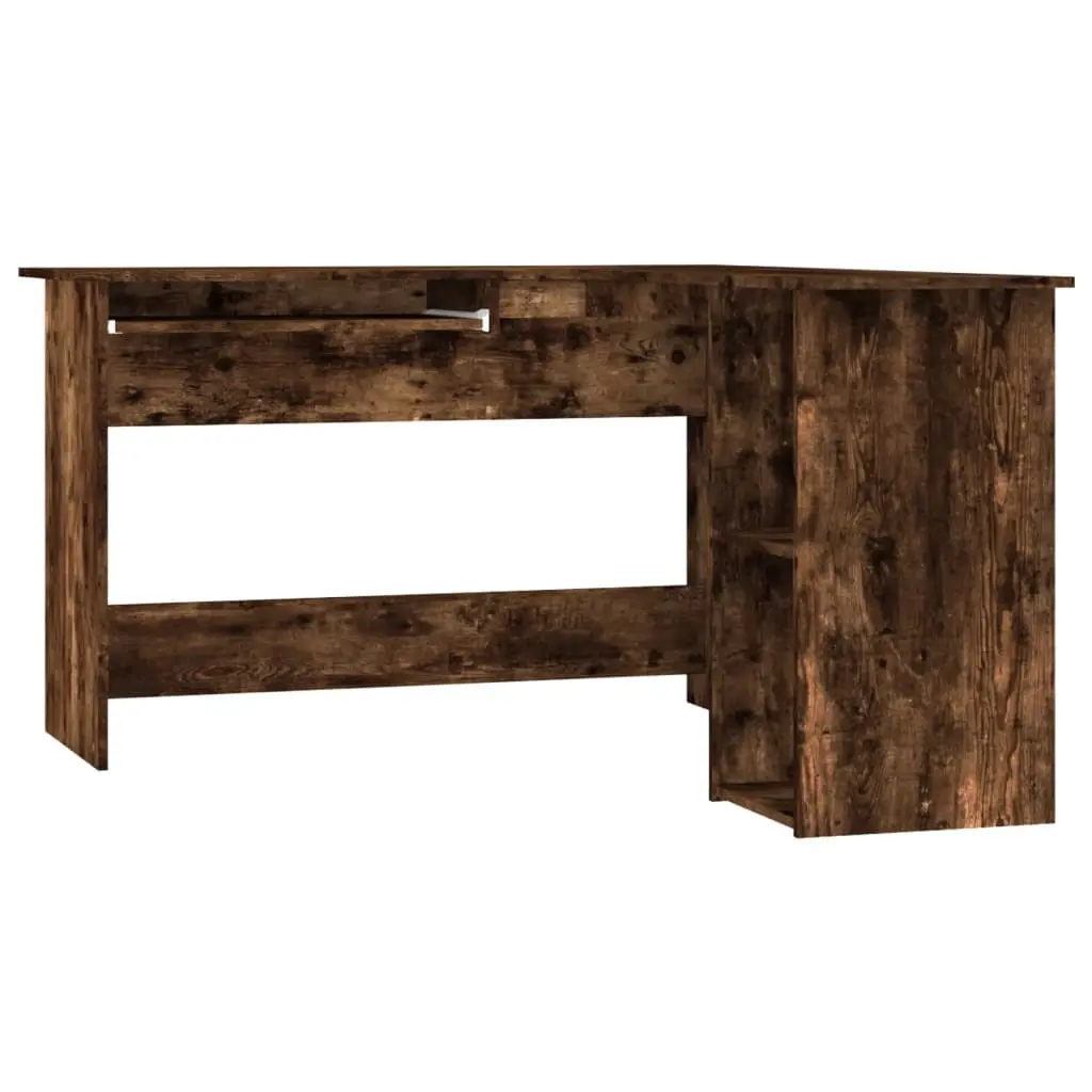 Corner Desk Smoked Oak 120x140x75 cm Engineered Wood 815384 - Furniture