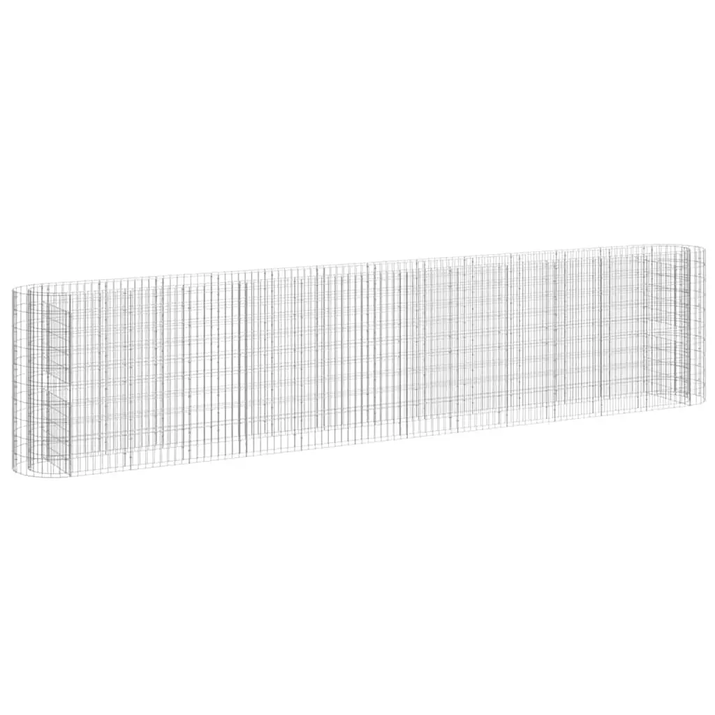 Gabion Raised Bed Galvanised Iron 470x50x100 cm 152037 - Home & Garden
