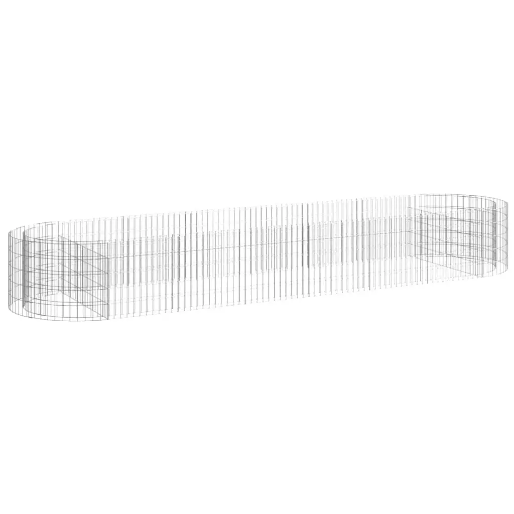 Gabion Raised Bed Galvanised Iron 400x100x50 cm 152042 - Home & Garden
