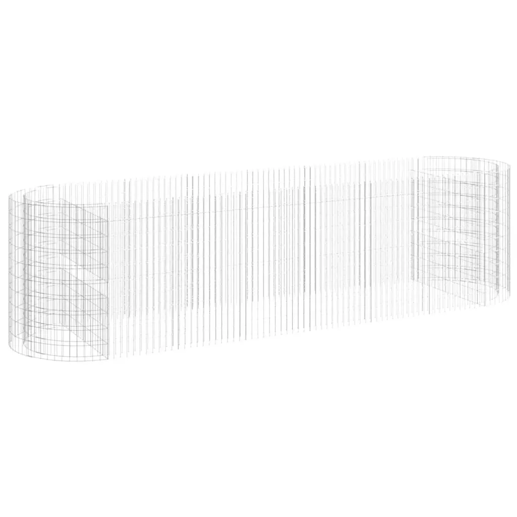 Gabion Raised Bed Galvanised Iron 400x100x100 cm 152047 - Home & Garden