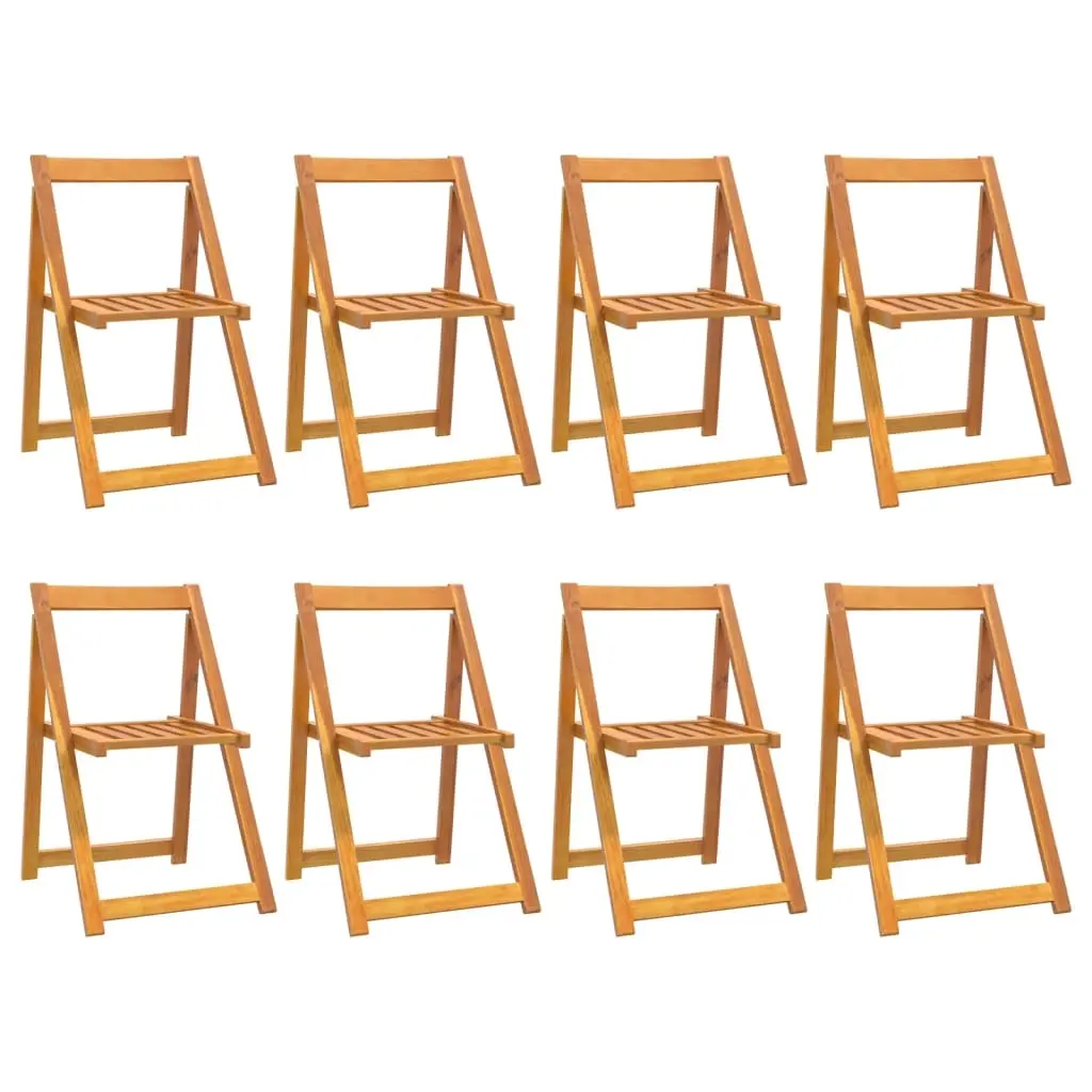 Folding Garden Chairs 8 pcs Solid Wood Acacia 3104965 - Furniture