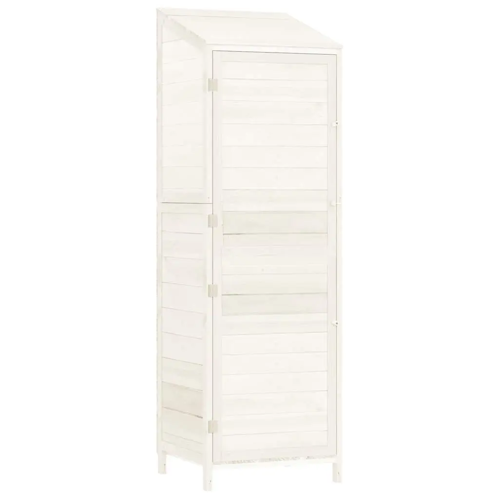 Garden Shed White 55x52x174.5 cm Solid Wood Fir 152187 - Home & Garden