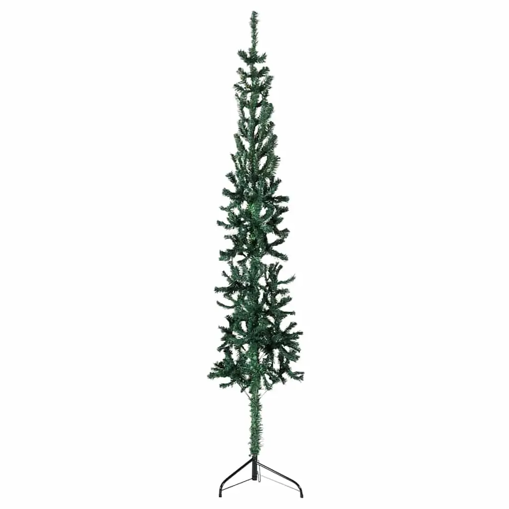 Slim Artificial Half Christmas Tree with Stand Green 180 cm 344601 - Home & Garden