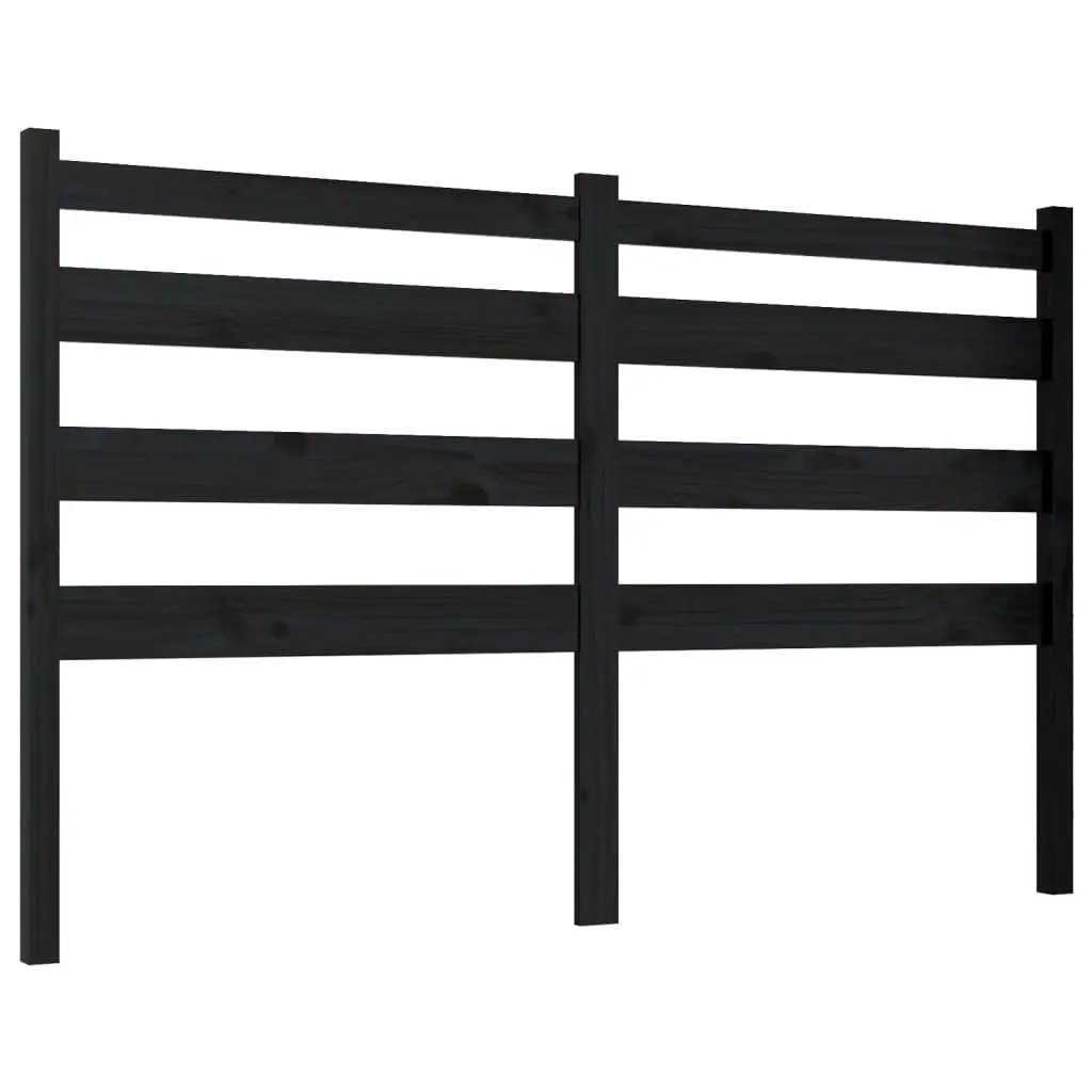 Bed Headboard Black 156 cm Solid Wood Pine 818429 - Furniture