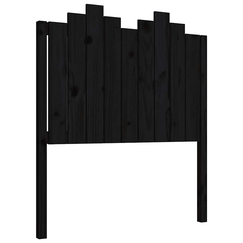 Bed Headboard Black 96 cm Solid Wood Pine 818454 - Furniture