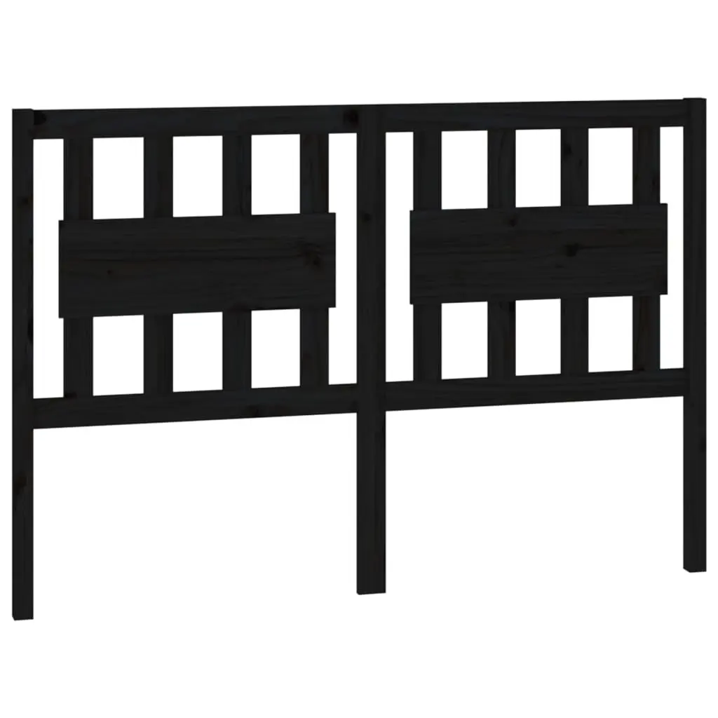 Bed Headboard Black 140.5 cm Solid Wood Pine 818569 - Furniture