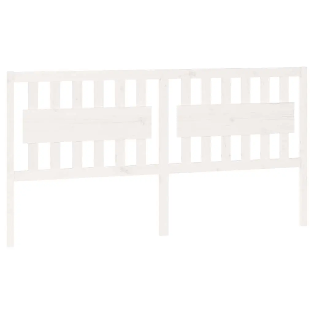 Bed Headboard White 185.5 cm Solid Wood Pine 818586 - Furniture